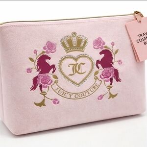 Juicy Couture Light Pink Cosmetic Bag with Gold Accents